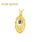 POH KONG 916/22K Yellow Gold Tranz Spider Oval Net Pendant