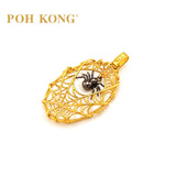 POH KONG 916/22K Yellow Gold Tranz Spider Oval Net Pendant