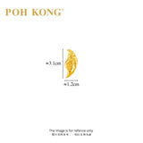 POH KONG 916/22K Yellow Gold Tranz Filigree Leaf Stud Earrings