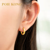 POH KONG 916/22K Yellow Gold Shattered Ice Hoop Earrings