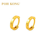 POH KONG 916/22K Yellow Gold Dot Detail Hoop Earrings