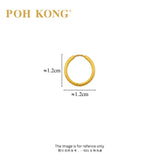POH KONG 916/22K Yellow Gold Dot Detail Hoop Earrings
