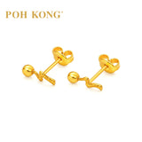 POH KONG 916/22K Yellow Gold Wavy Earrings