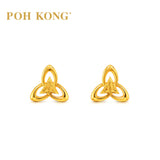 POH KONG 916/22K Yellow Gold Three Petal Earrings