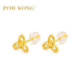 POH KONG 916/22K Yellow Gold Three Petal Earrings