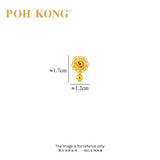 POH KONG 916/22K Yellow Gold Happy Love Sweet Rose Earrings