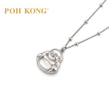 POH KONG 925 Silver Buddha Pendant With Chain Necklace