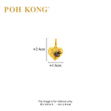 POH KONG 916/22K Yellow Gold Tranz Heart Shape Leaf With Spider Dangle Earrings