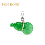 POH KONG 375/9K White Gold Jade Bottle Gourd Pendant