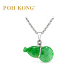 POH KONG 375/9K White Gold Jade Bottle Gourd Pendant