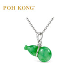 POH KONG 375/9K White Gold Jade Bottle Gourd Pendant