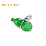 POH KONG 375/9K White Gold Jade Bottle Gourd Pendant
