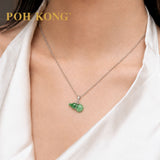 POH KONG 375/9K White Gold Jade Bottle Gourd Pendant