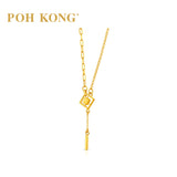 POH KONG 916/22K Yellow Gold Tassel Charm Necklace