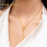 POH KONG 916/22K Yellow Gold Tassel Charm Necklace