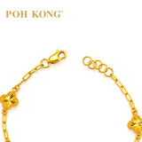 POH KONG 916/22K Yellow Gold 5-Station Four-Leaf Clover Bracelet