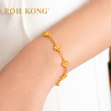 POH KONG 916/22K Yellow Gold 5-Station Four-Leaf Clover Bracelet
