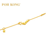 POH KONG 916/22K Yellow Gold Star Link Bracelet