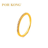POH KONG 750/18K Yellow Gold Half Eternity Diamond Ring