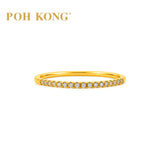 POH KONG 750/18K Yellow Gold Half Eternity Diamond Ring