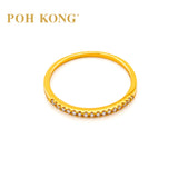 POH KONG 750/18K Yellow Gold Half Eternity Diamond Ring