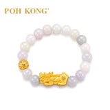 POH KONG 999.9/24K Pure Gold Prosperity Pixiu With Jade Bracelet