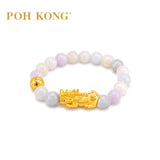 POH KONG 999.9/24K Pure Gold Prosperity Pixiu With Jade Bracelet