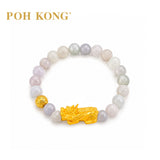 POH KONG 999.9/24K Pure Gold Prosperity Pixiu With Jade Bracelet