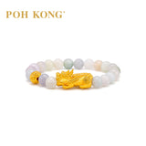 POH KONG 999.9/24K Pure Gold Prosperity Pixiu With Jade Bracelet