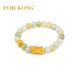 POH KONG 999.9/24K Pure Gold Prosperity Pixiu With Jade Bracelet