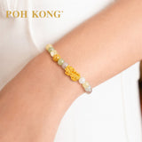 POH KONG 999.9/24K Pure Gold Prosperity Pixiu With Jade Bracelet