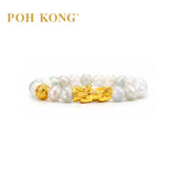 POH KONG 999.9/24K Pure Gold Prosperity Pixiu With Jade Bracelet