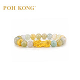 POH KONG 999.9/24K Pure Gold Prosperity Pixiu With Jade Bracelet