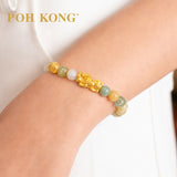 POH KONG 999.9/24K Pure Gold Prosperity Pixiu With Jade Bracelet