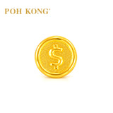 POH KONG 999.9/24K Yellow Gold Dollar Sign Beads