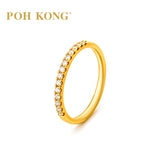 POH KONG 750/18K Yellow Gold Half Eternity Diamond Ring