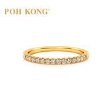 POH KONG 750/18K Yellow Gold Half Eternity Diamond Ring