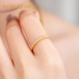 POH KONG 750/18K Yellow Gold Half Eternity Diamond Ring