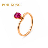 POH KONG 750/18K Rose Gold Red Spinel Ring
