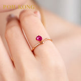 POH KONG 750/18K Rose Gold Red Spinel Ring