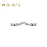 POH KONG 750/18K White Gold Chevron Diamond Ring