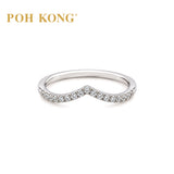 POH KONG 750/18K White Gold Chevron Diamond Ring