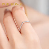 POH KONG 750/18K White Gold Chevron Diamond Ring