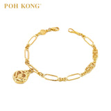 POH KONG 916/22K Yellow Gold Happy Love Round Shape With Love Bracelet