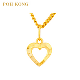 POH KONG 916/22K Yellow Gold Carved Heart Pendant