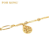 POH KONG 916/22K Yellow Gold Happy Love Ruyi Round Shape Bracelet