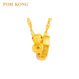 POH KONG 916/22K Yellow Gold Auspicious Snake Pendant Charm