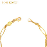 POH KONG 916/22K Yellow Gold Happy Love Round Shape With Love Bracelet