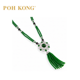POH KONG 750/18K WHITE GOLD AGATE JADE A WITH DIAMOND NECKLACE
