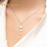 POH KONG 750/18K White Gold Eternal Pearl Trio Pendant